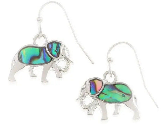 Abalone Shell Elephant Earrings TheQuirkyPagan