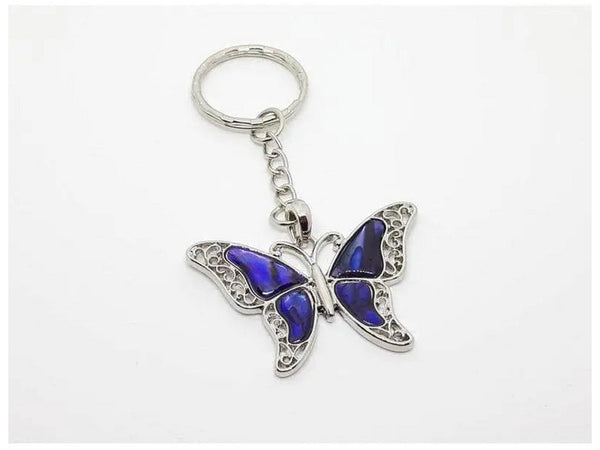 Abalone Purple Butterfly Keyring TheQuirkyPagan