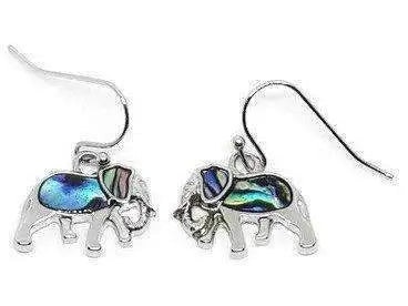 Abalone Shell Elephant Earrings TheQuirkyPagan