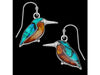 Abalone Shell Kingfisher Bird Earrings TheQuirkyPagan