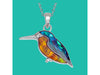 Abalone Shell Kingfisher Bird Necklace TheQuirkyPagan