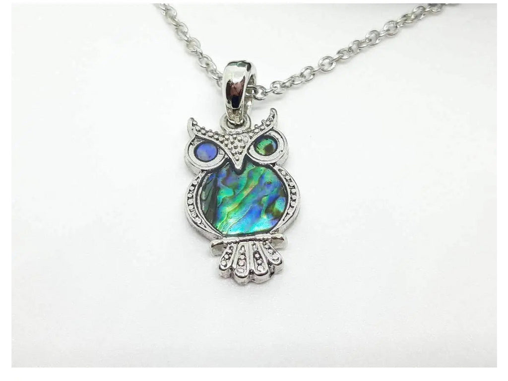 Abalone Shell Owl Necklace TheQuirkyPagan