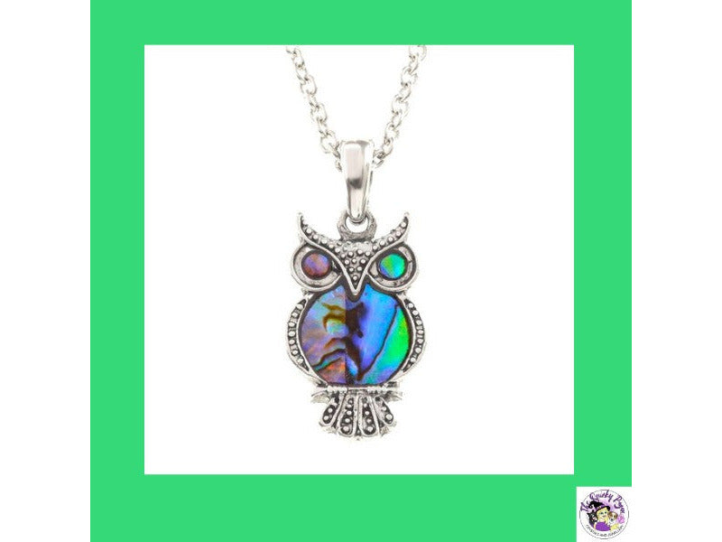Abalone Shell Owl Necklace TheQuirkyPagan