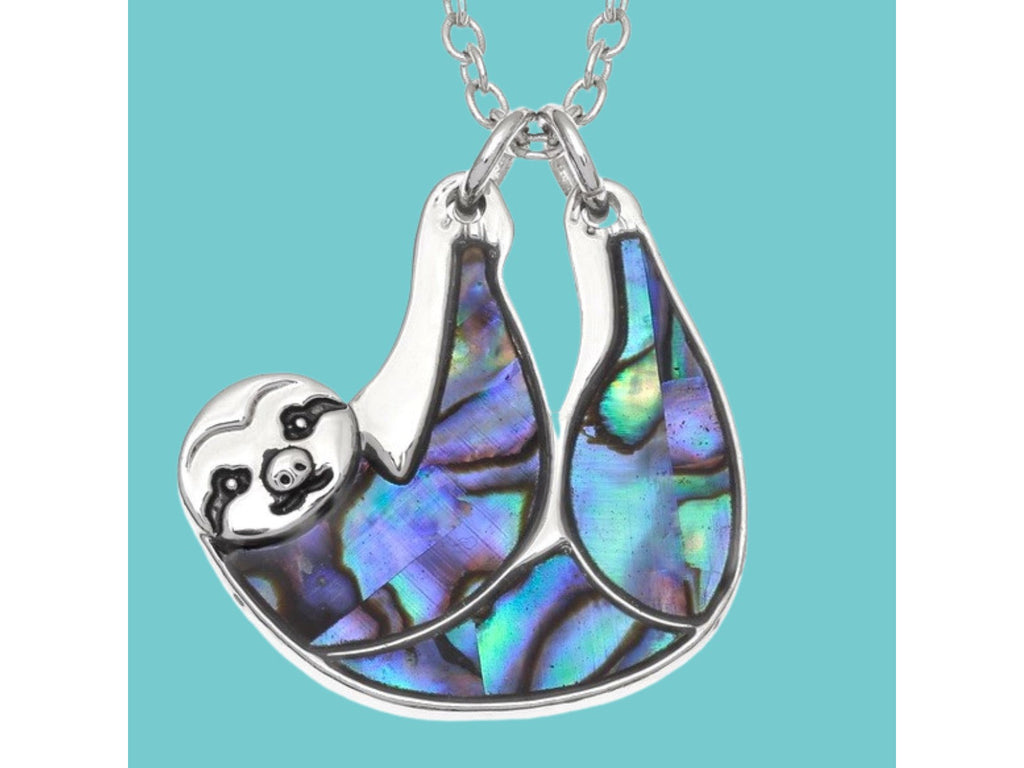 Abalone Shell Sloth Necklace TheQuirkyPagan