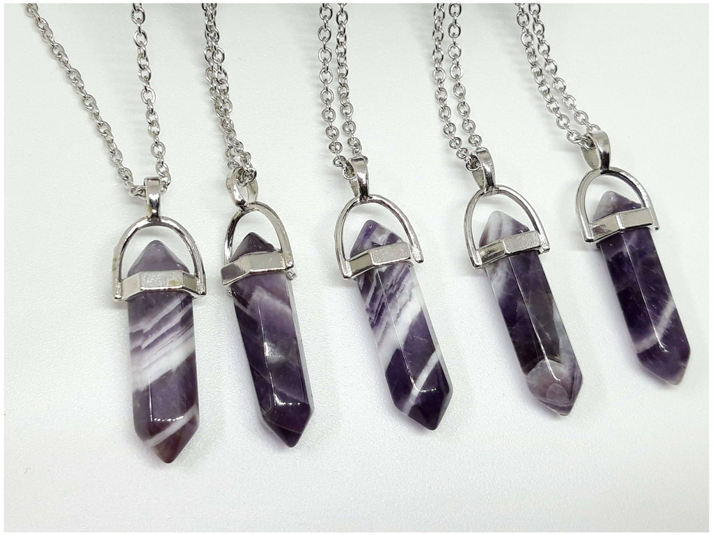 Amethyst Crystal Necklace - CLEARANCE TheQuirkyPagan