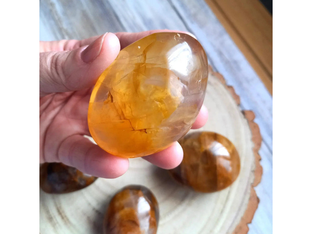 Golden Healer Palm Stone, Golden Healer Crystal Palm stone, Crystal Palmstone, Crystal Gift, Meditation Gift, PICK YOURS TheQuirkyPagan