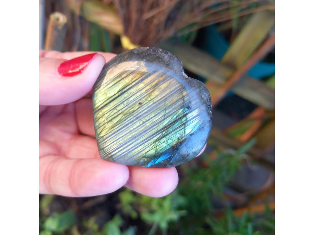 Labradorite Crystal Heart - A Grade FLASHY TheQuirkyPagan