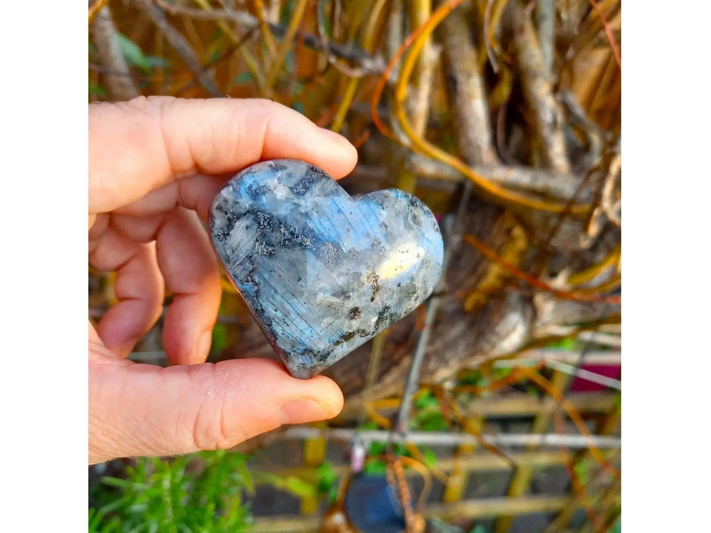 Larvikite Crystal Heart Stone TheQuirkyPagan