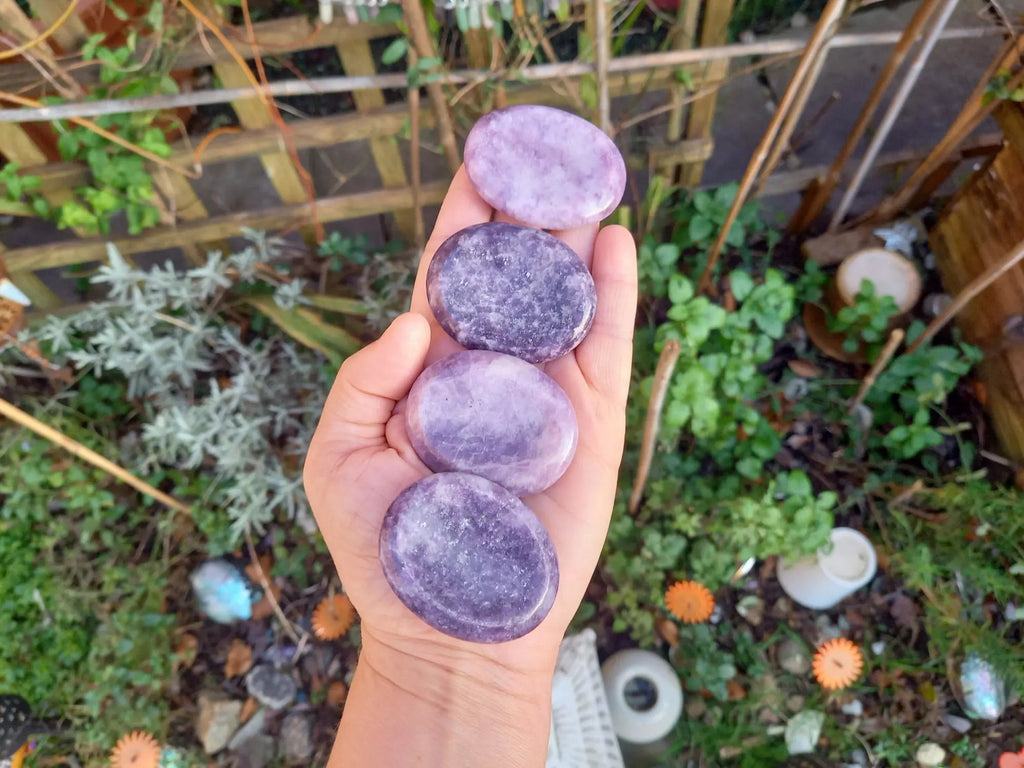 Lepidolite Crystal Worry Palm Stone TheQuirkyPagan