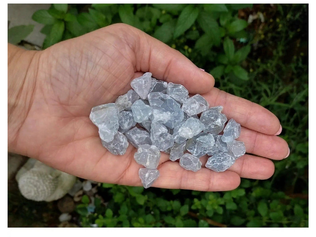 Rough Celestite Crystal Chunks x 4 Pieces - CLEARANCE TheQuirkyPagan