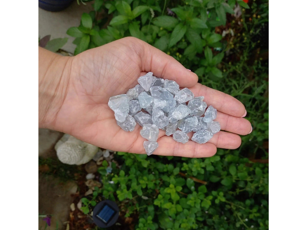 Rough Celestite Crystal Chunks x 4 Pieces - CLEARANCE TheQuirkyPagan