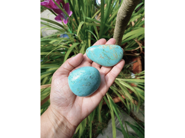 Peruvian Turquoise Palm Stone, PICK YOUR Turquoise Crystal Palm, Turquoise Crystal, Crystal Gift, Blue Turquoise Stone, Rare Turquoise