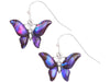 Purple Butterfly Earrings, Abalone Shell Earrings,Butterfly Jewelry,Dangly Butterfly Earrings,Butterfly Gift,Sterling Silver / Plated Silver
