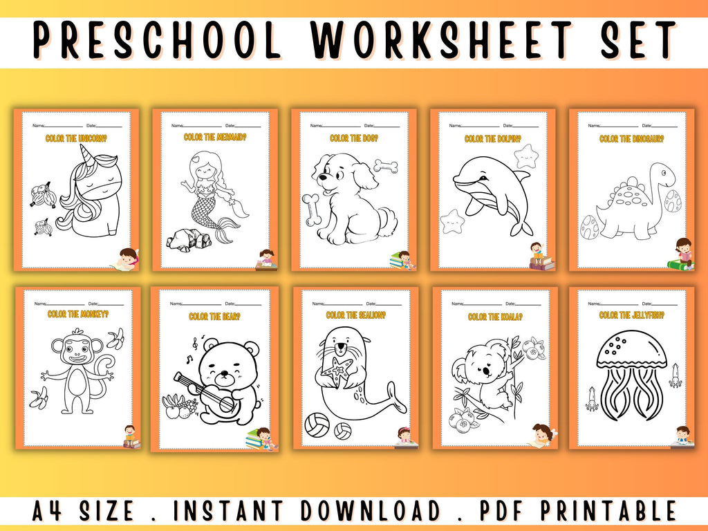 Printable Pre School Work Sheets, Pre School Activity Sheets, Pre School Learning Workbook, Toddler Workbook, Home school Printable