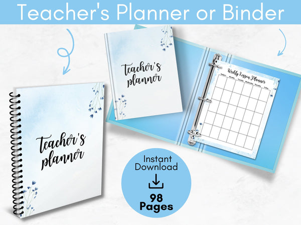 Teachers Planner, Printable Lesson Planner For Teacher, Teachers Lesson Planner Sheets 2023 2024 2025, Academic Planner For Teacher