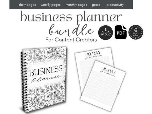 Business Planner, Printable Business Planner, Black and White Planner, Small Business Planner, Business Organiser, Business To Do List
