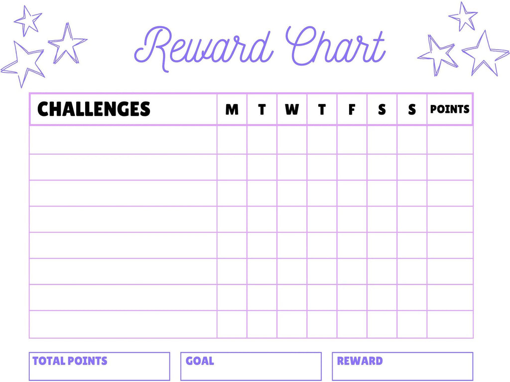 Kids How Chore Chart, Printable Childrens Rewards Chore Chart, Printable Kids Challenge Chart, Kids Points Rewards Chart Printable
