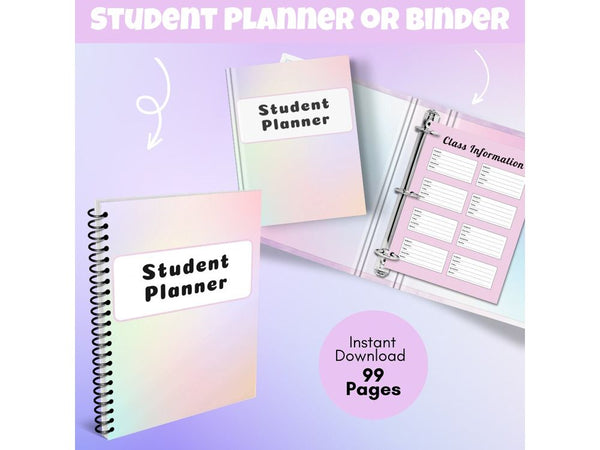 Printable Student Planner, College Planner, Academic Planner, Study Planner, Student Planner 2024 Academic, School Planner