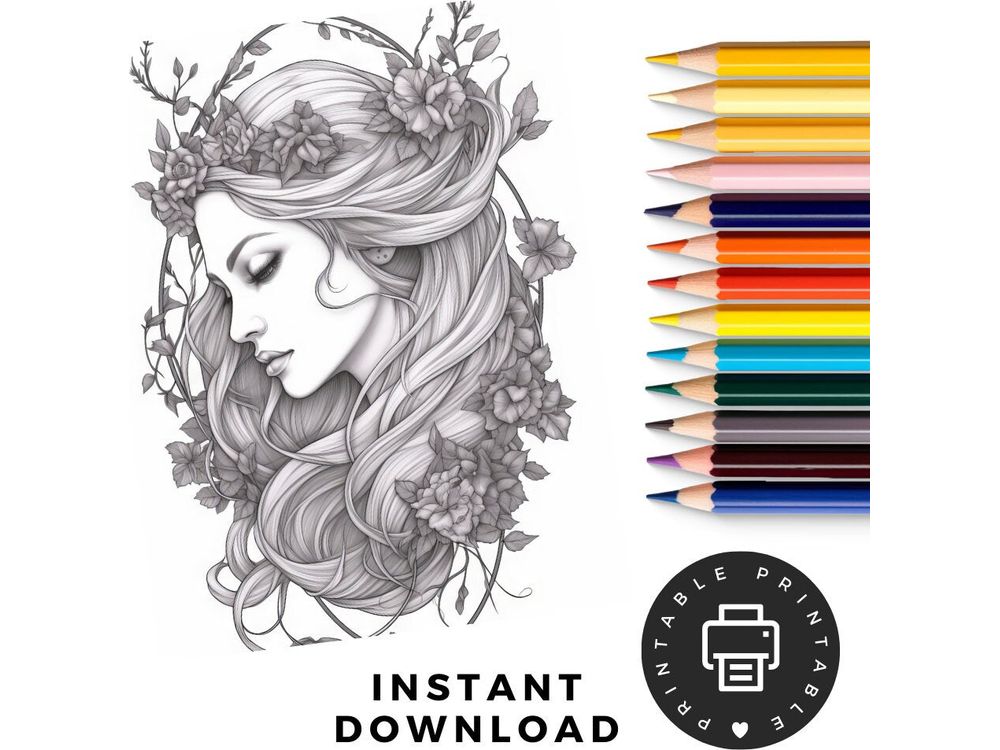 Fantasy Fairy Coloring Pages 31 Printable Pages, Magical Coloring, Enchanted Coloring, Relaxation Adult Coloring Pages, Magic Coloring Book