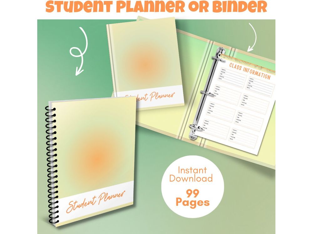 Printable Student Planner, College Planner, Academic Planner, Study Planner, Student Planner 2024 Academic, School Planner