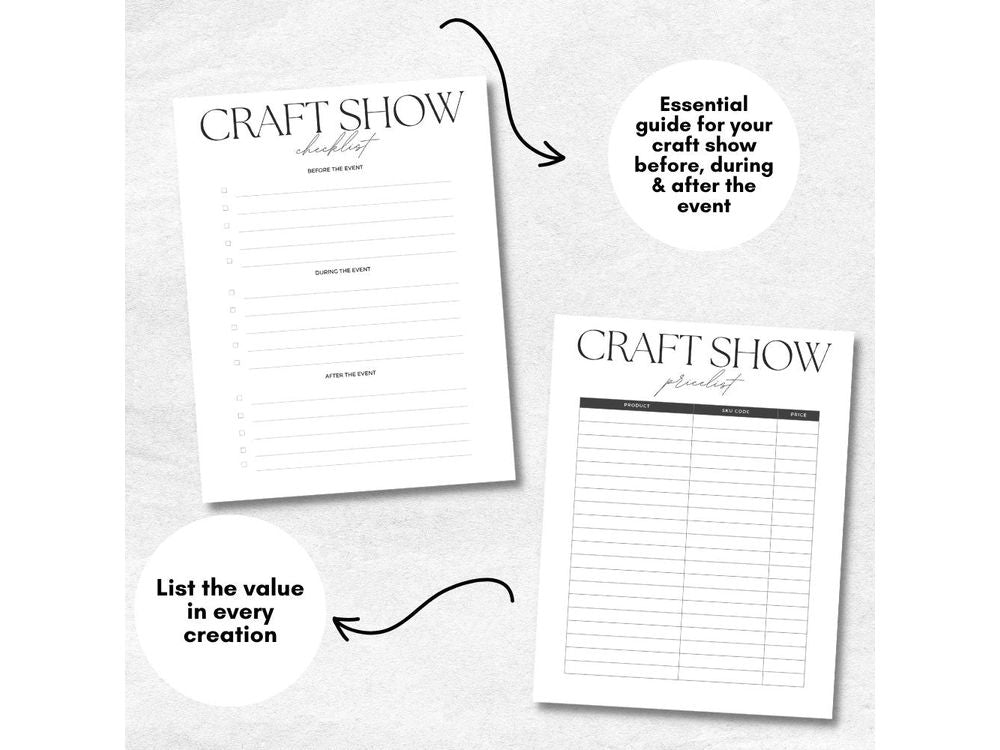 Craft Show Planner Printable, Craft Fair Planner, Craft Show Business Planner Instant Download, Handmade Business Printable Organizer