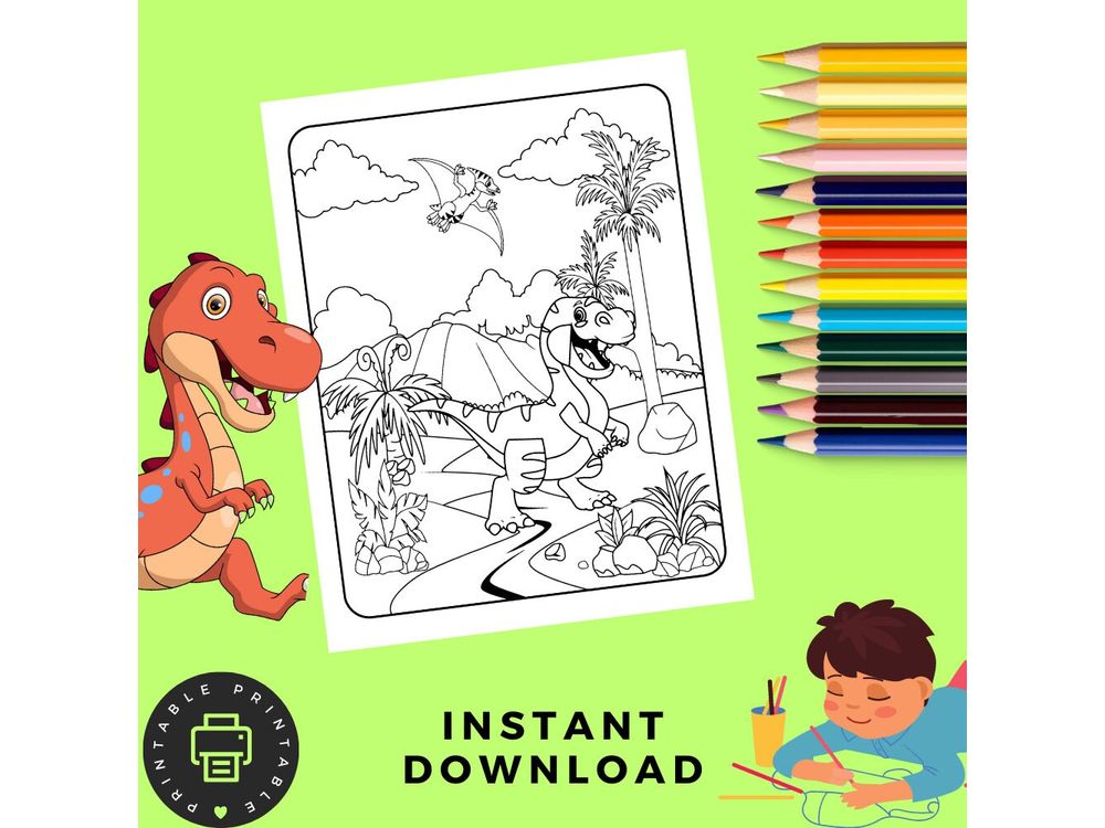 Kids Dinosaur Activity Pages x 90 Pages Printable, Boys Dinosaur Activities, Boys Dinosaur Coloring, Dinosaur Printable Activies