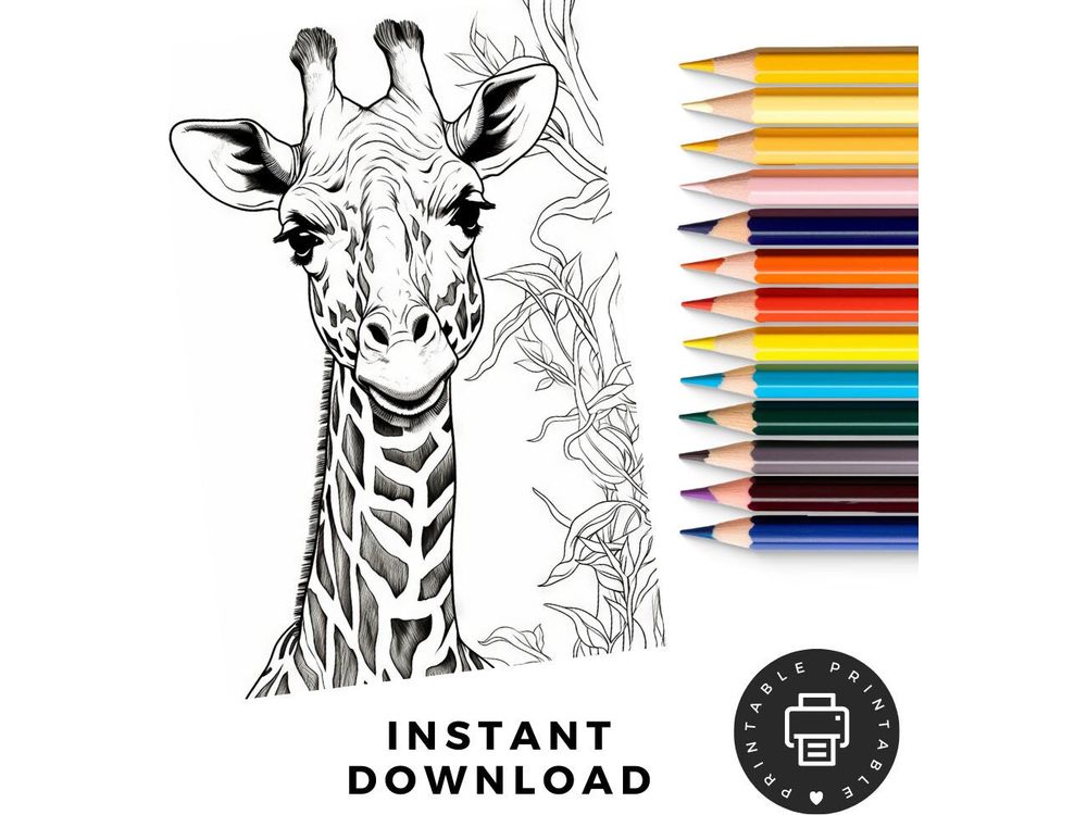 Wild Animal Coloring Pages 24 Printable Pages, WildlifeColoring, Kids Coloring Pages,Relaxation Adult Coloring Pages, Animal Coloring Sheets