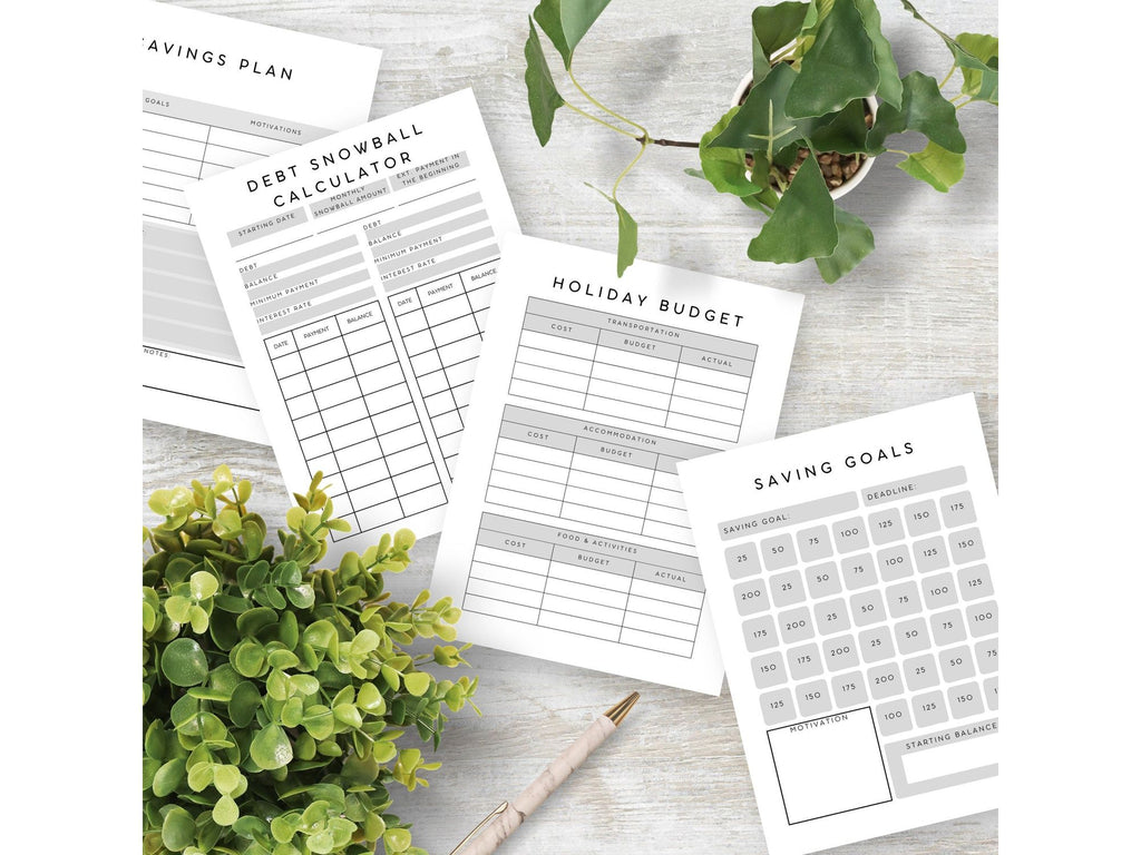 Financial Planner Printable, Debt Tracker, Savings Tracker, Spending Tracker, Debt Organiser Printable, Monthly Budget, Vacation Tracker