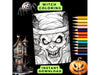 Halloween Witch Coloring Page x 1 Printable Download, Halloween Coloring Page, Witches Coloring Page, Adult Halloween Horror Coloring