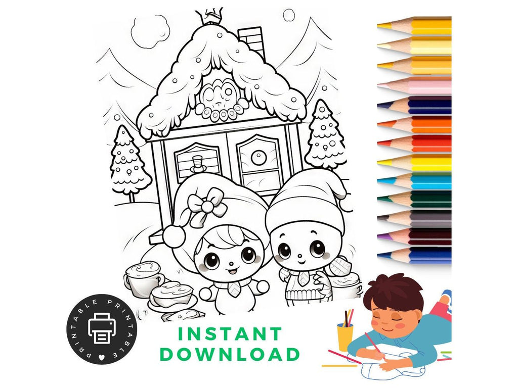 Kids Christmas Coloring Pages , Christmas Coloring Book, Christmas Kids Printables, Children's Christmas Activity Book,Holiday Coloring Book