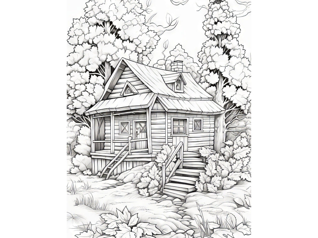 Fall Coloring Pages, Autumn Coloring Pages, Pumpkin Coloring Pages, Scenery Coloring Pages, Leaves Coloring, Adult Coloring 27 Pages