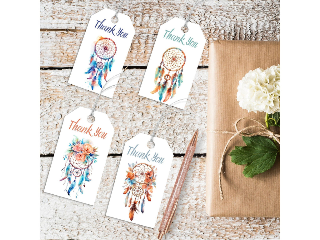 Thank You Gift Tags, Dreamcatcher Gift Tags, Printable Digital Gift Tags, Bohemian Gift Tags, Modern Gift Tags, Favor Tags, Unique Gift Tag