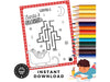 Christmas Activity Printable 51 Pages! Kids Christmas Games Mazes & Coloring, Christmas Kids Printables, Kids Activities Christmas