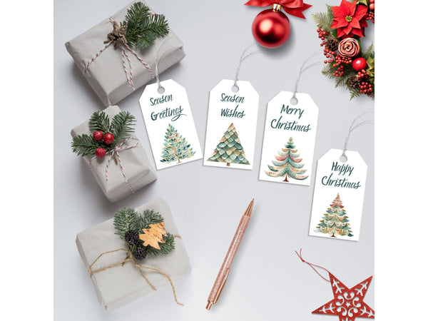 Christmas Gift Tags, Printable Digital Gift Tags, Modern Christmas Gift Tags, Minimalist Christmas Gift Tags, Happy Christmas Tag