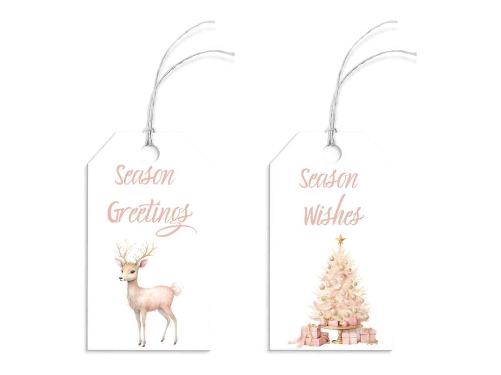 Cute Christmas Gift Tags, Printable Digital Gift Tags, Modern Blush Christmas Gift Tags, Minimalist Christmas Gift Tags, Pink Christmas Tags