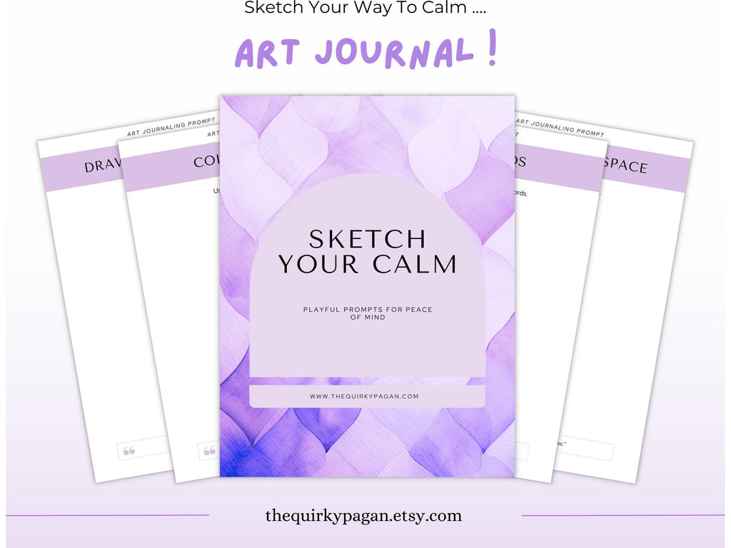 Art Therapy Journal Printable , Sketch Journal, Mental Health Journal, Mindfulness Journal, Art Therapy Prompts, Self Care Journal 51 Pages