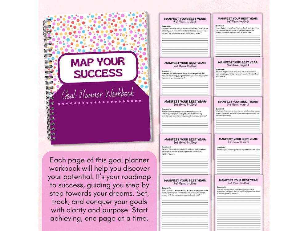 Goal Planner Printable Work Book MEGA Bundle, Success Planner, Goal Planner, 2024 Goal Planner , Manifestation Planner, Life Goal Planner