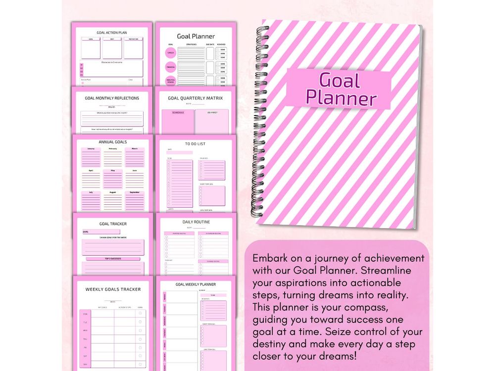 Goal Planner Printable Work Book MEGA Bundle, Success Planner, Goal Planner, 2024 Goal Planner , Manifestation Planner, Life Goal Planner